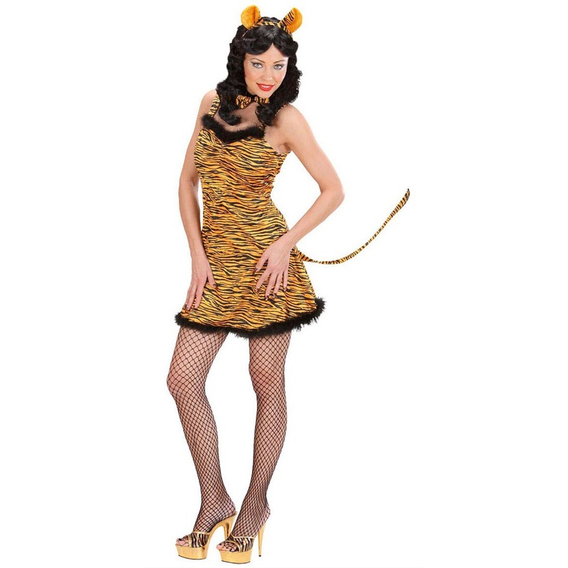 Sexy fluffy tiger costume for women S