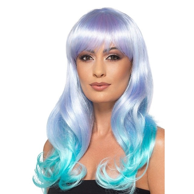 Two-tone wig purple-turquoise