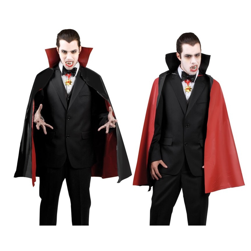 Vampire bite reversible cape in red and black