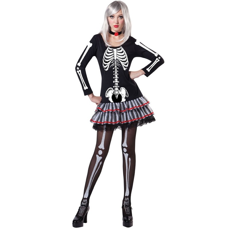Black skeleton tutu dress for women