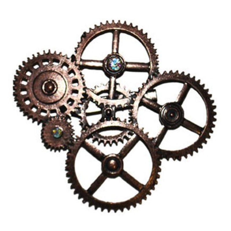 Bronze steampunk brooch