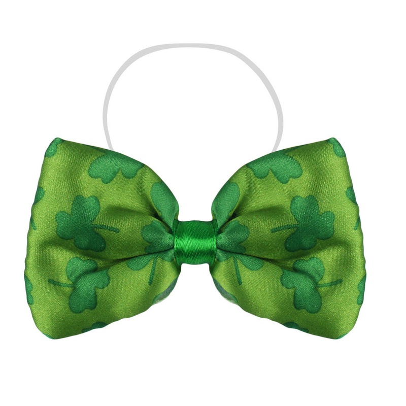 Clover leaf bow tie in green