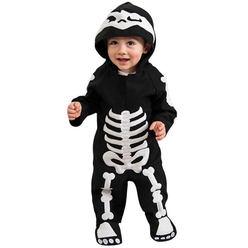 Cute skeleton romper with a hood