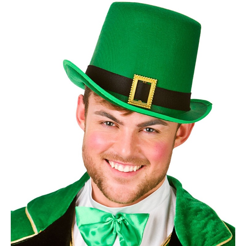 Green St Patricks Day top hat