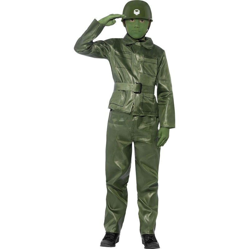 Green toy soldier child costume