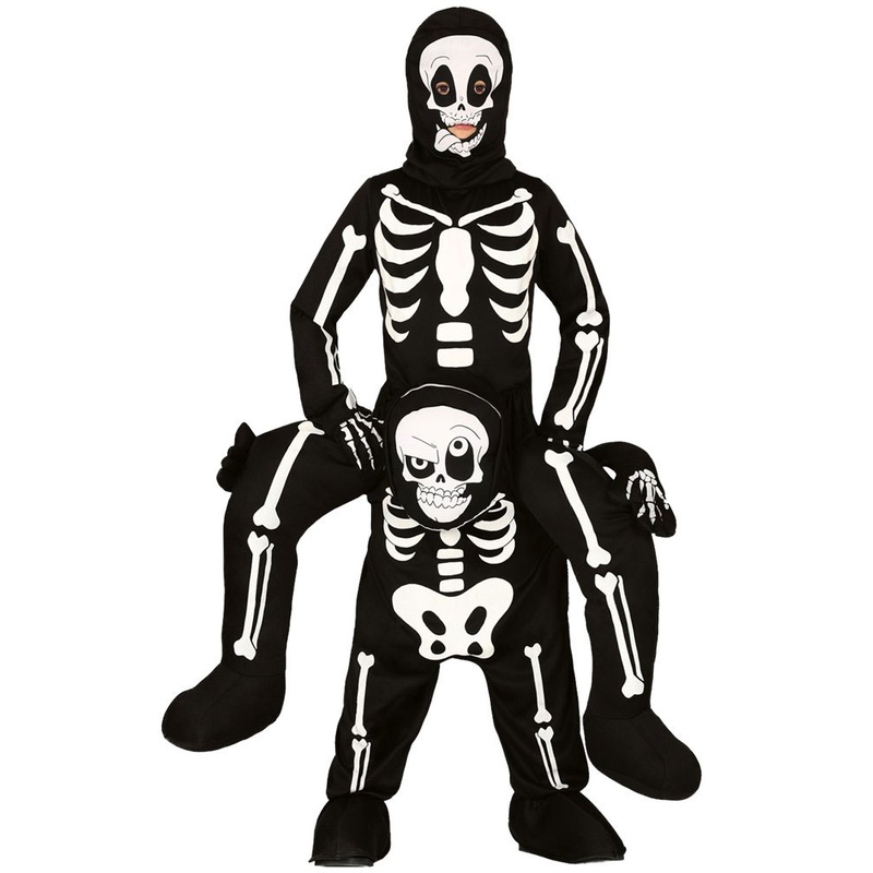 Scary skeleton piggyback child costume