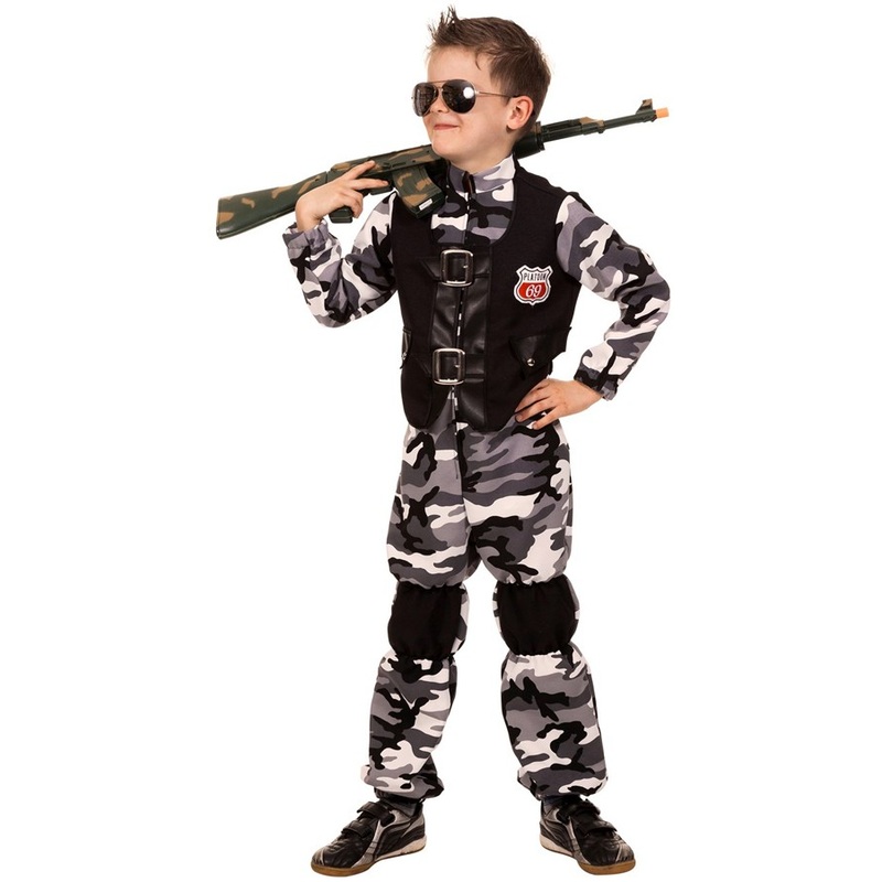 Soldier military costume for boys 128