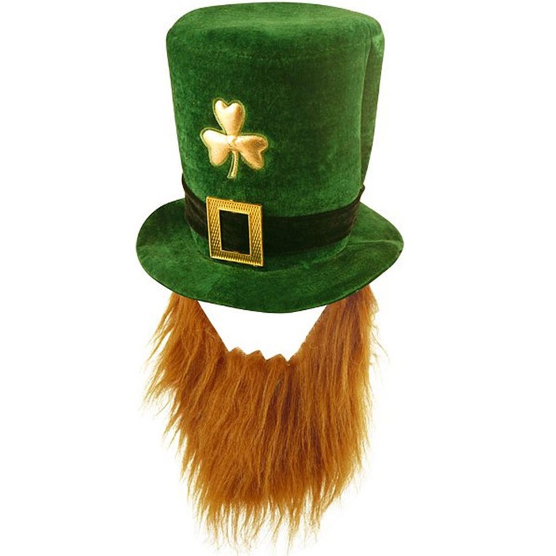 St. Patrick's Day Leprechaun top hat with beard