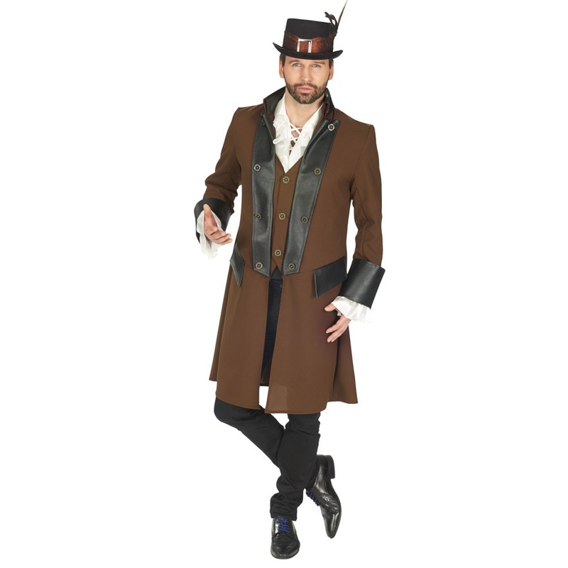 Steampunk frock coat deluxe in brown 50-52