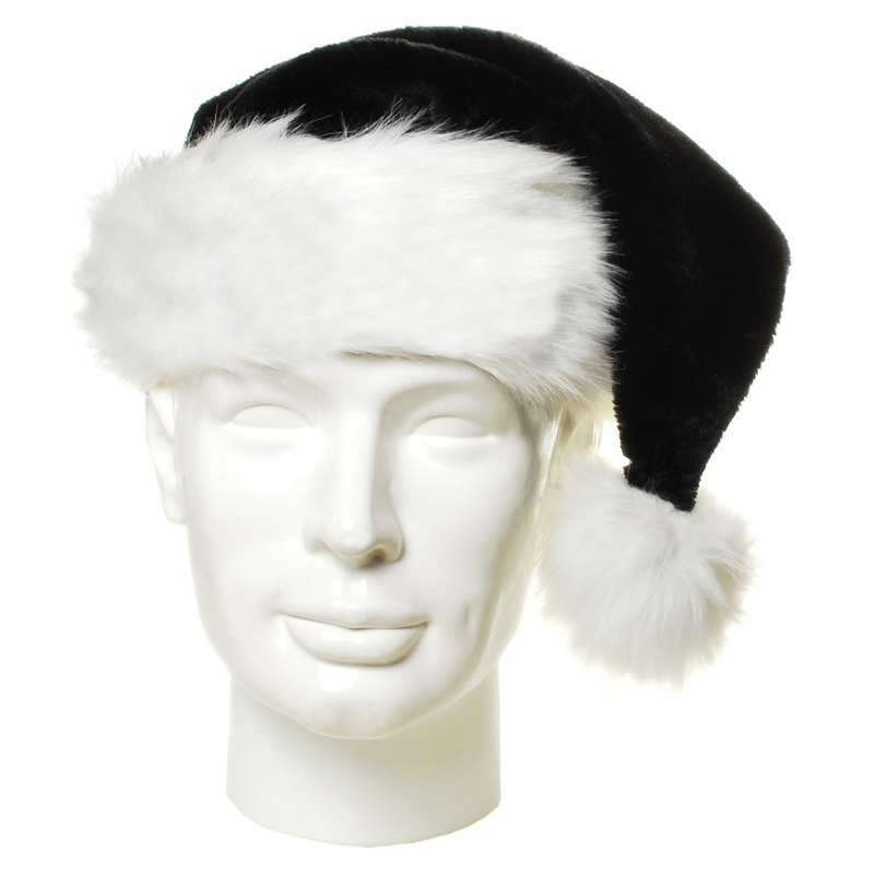 Anti Christmas plush hat black 43 x 30cm