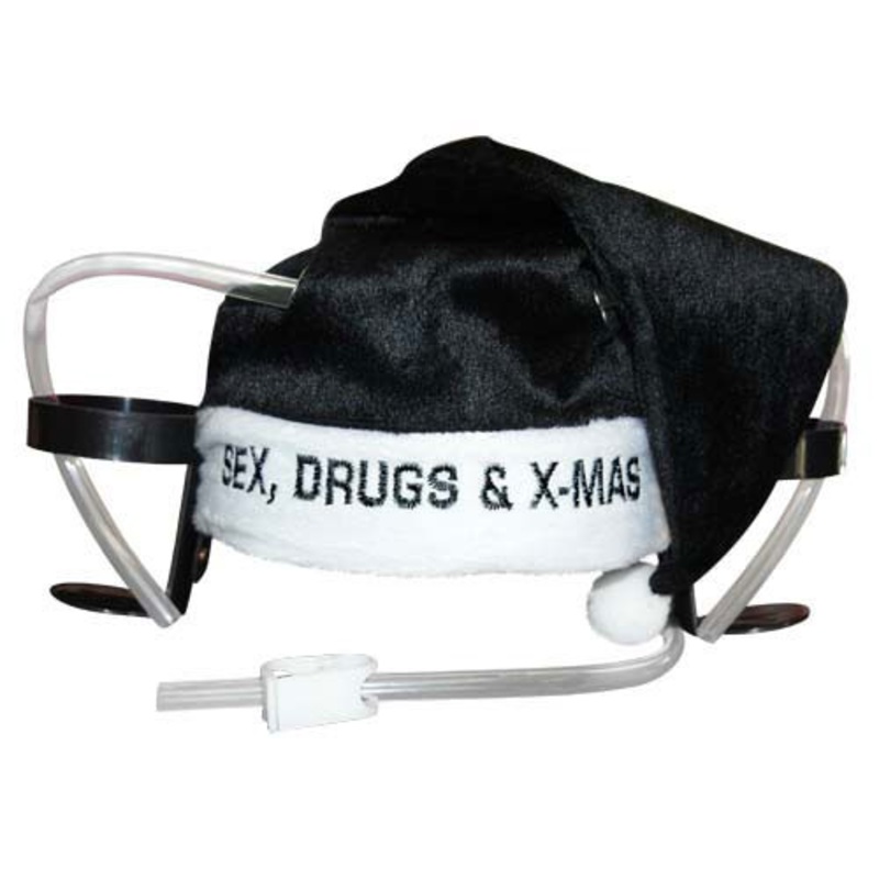 Christmas Can Holder Drinking Cap Sex Drugs & X-Mas
