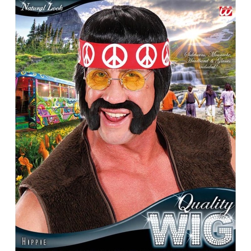 Hippie wig with headband 4 parts