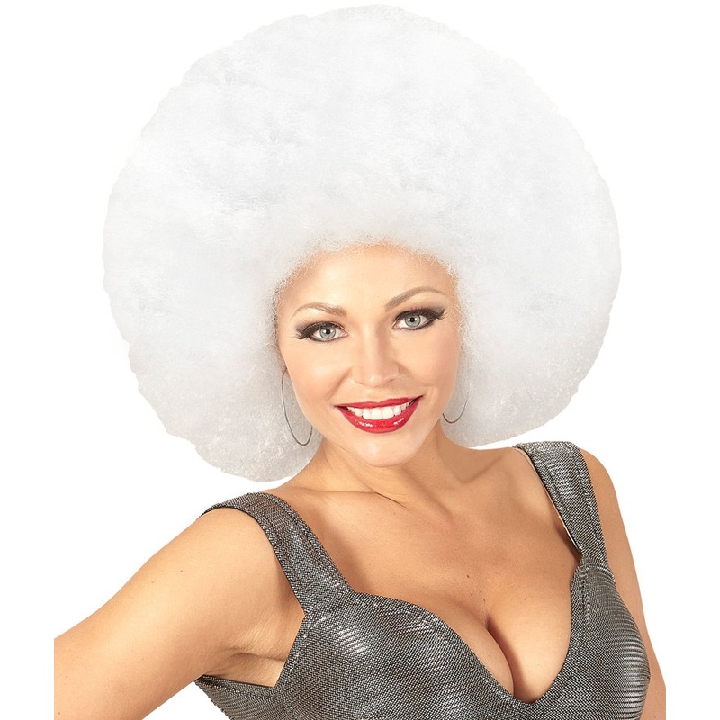 Mega Afro wig white