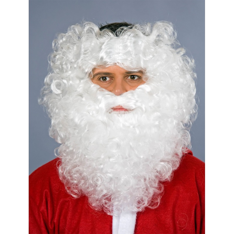 XXL Santa Claus Beard with Forehead Wig