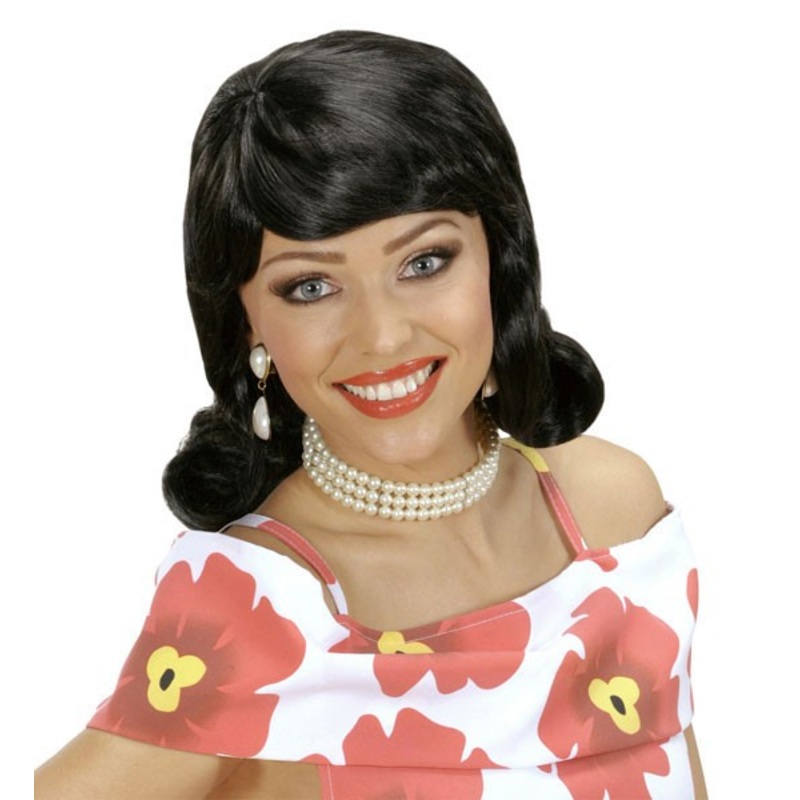 50s women's wig in black