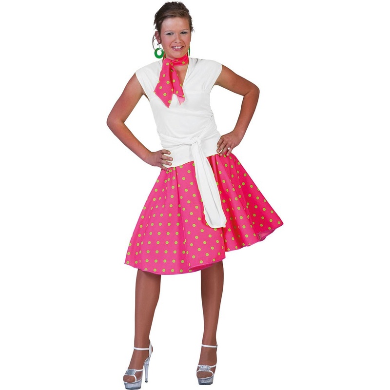 Pink dotted circle skirt Sofia