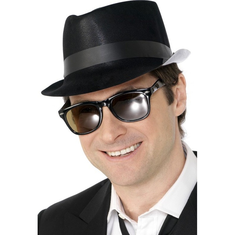 Rock & Roll Fedora hat black