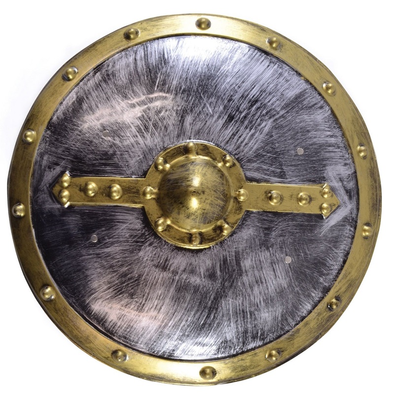 Round Roman shield in a used look