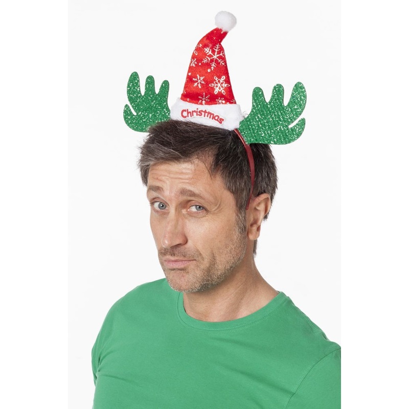 Santa hat with antler headband