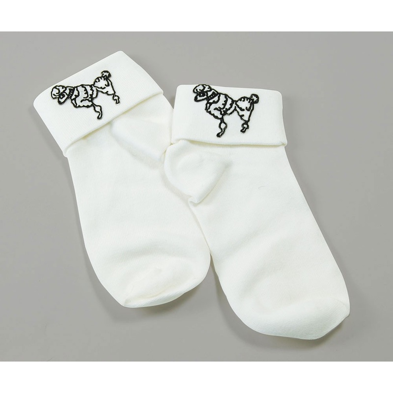White poodle socks