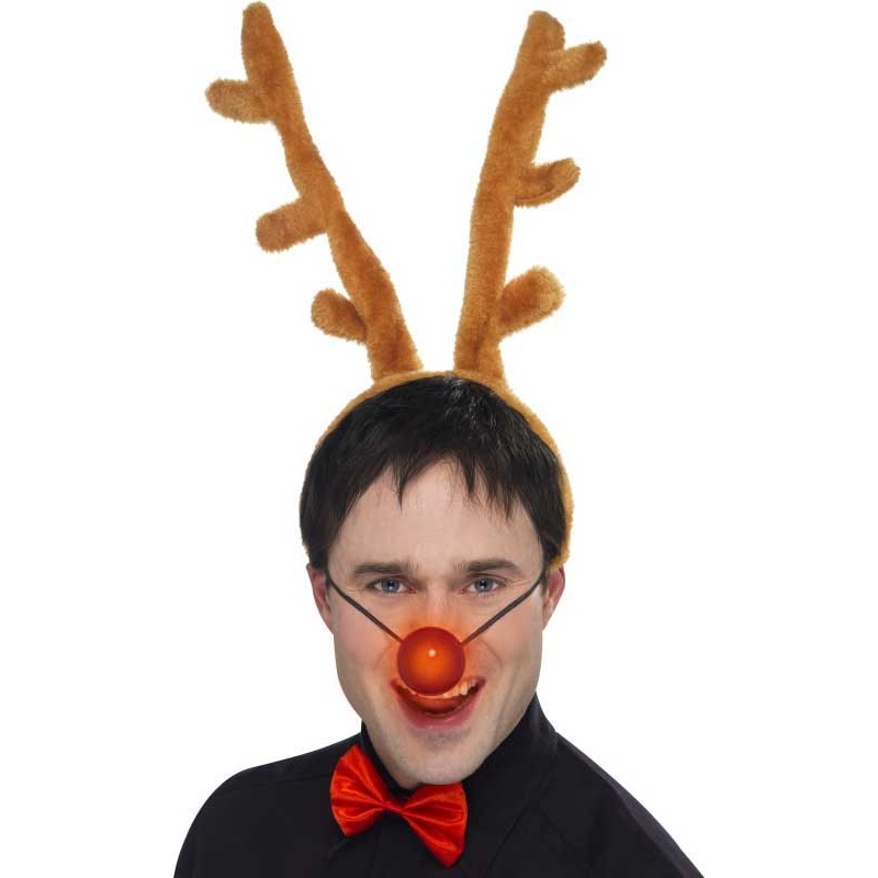 3-piece reindeer set with shining nose