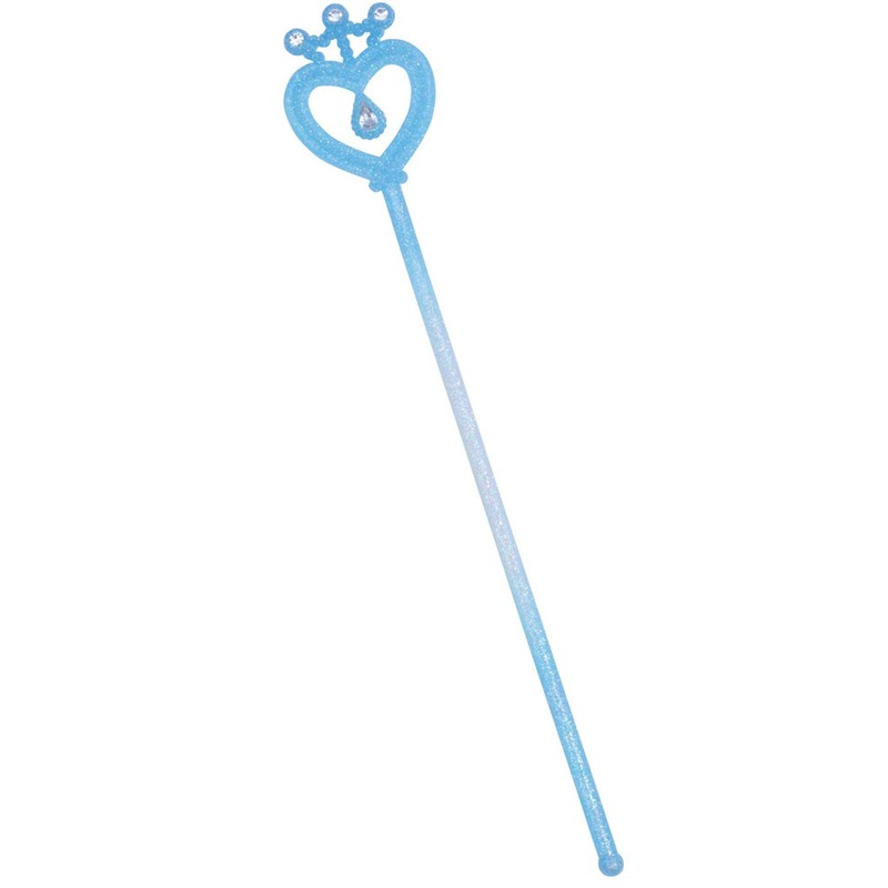 Glittering heart crowns fairy wand in blue