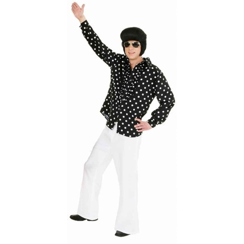 Polka dots 50s ruffled shirt for men 50-52