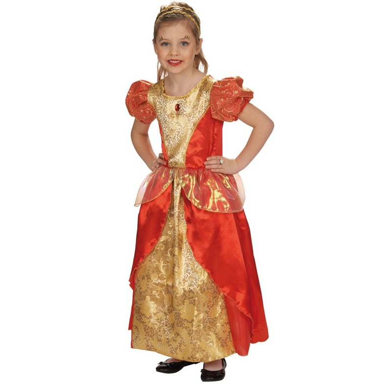 Princess gold crown girl costume 104