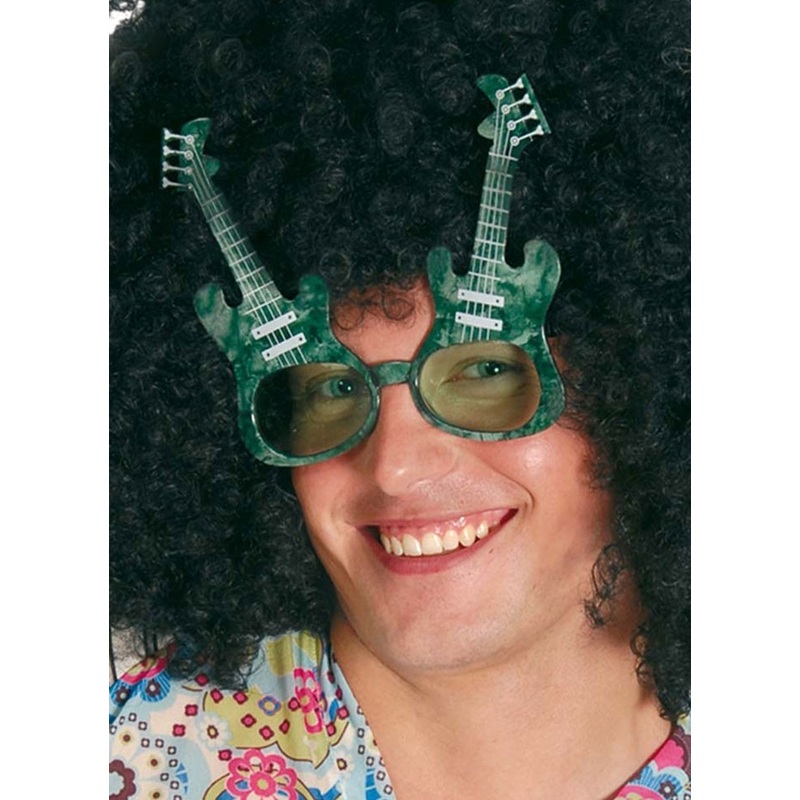 Rock 'n' roll guitar glasses green
