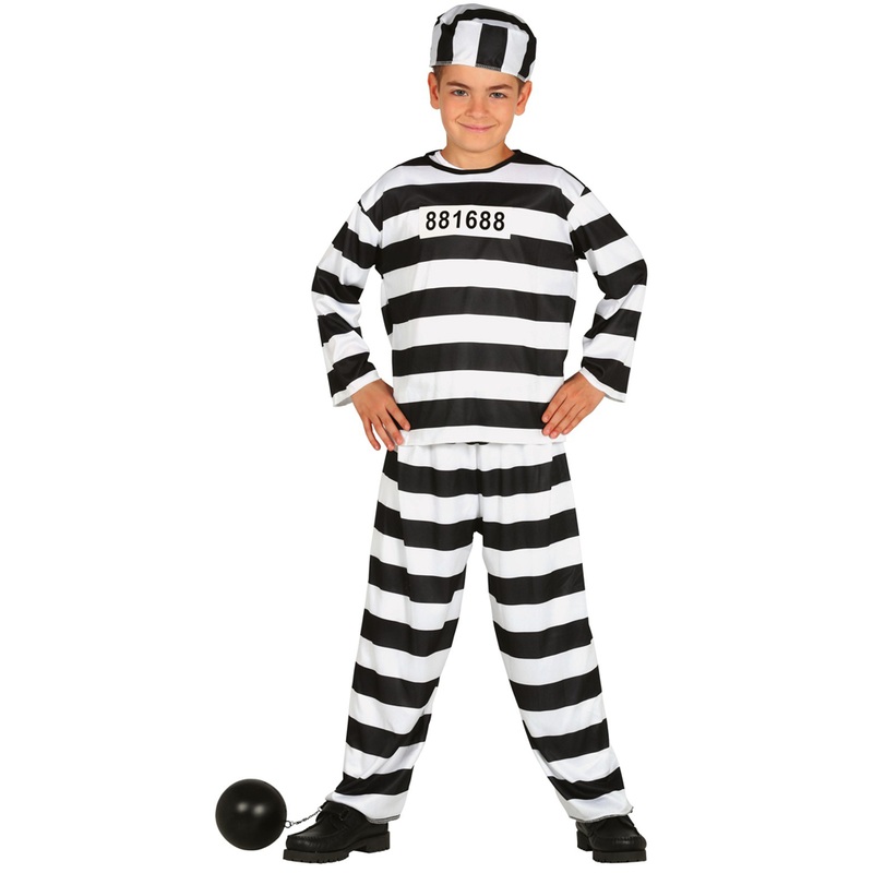 Striped convict costume for children