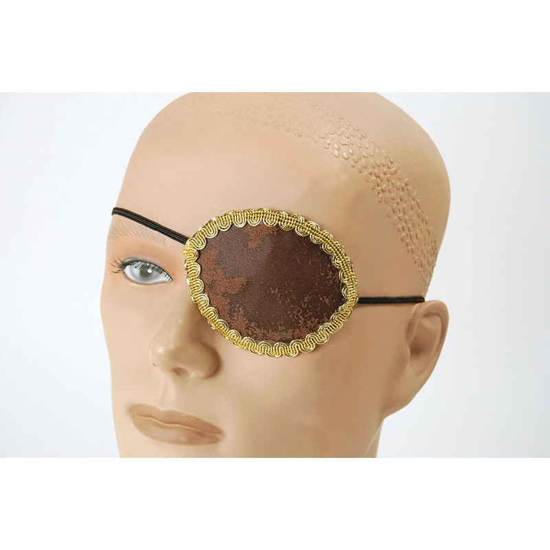 Brown and gold pirate eye patch