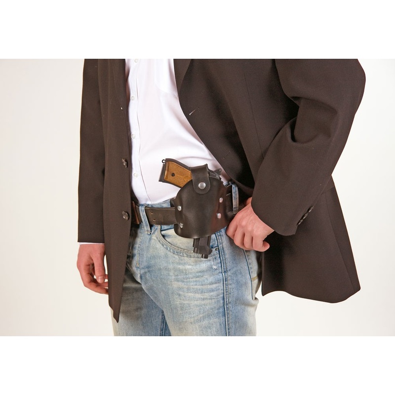 Brown police belt holster