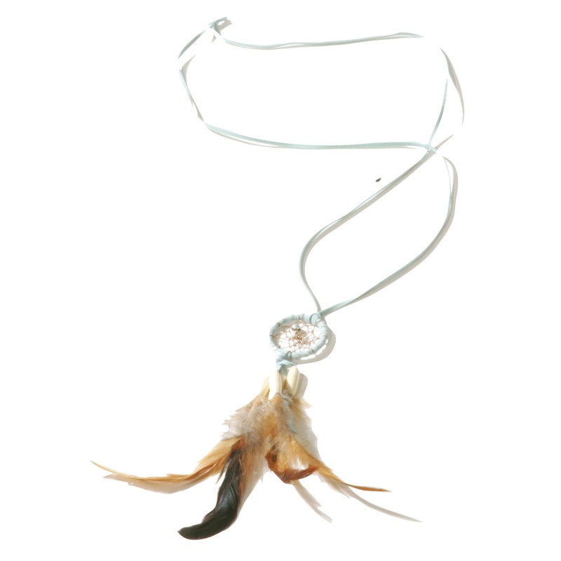 Dream catcher necklace with feathers