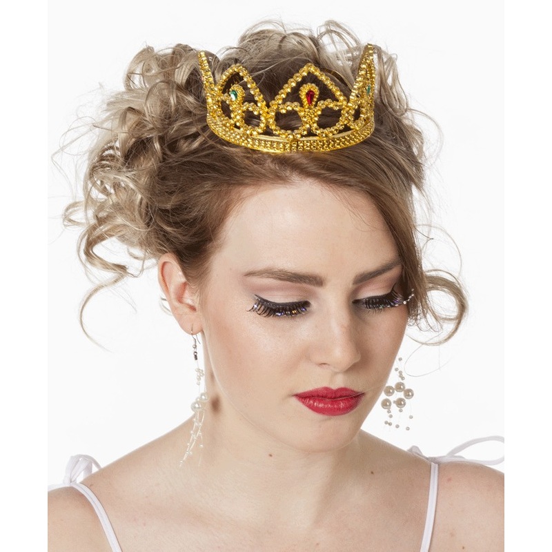 Golden glitter crown with gemstones