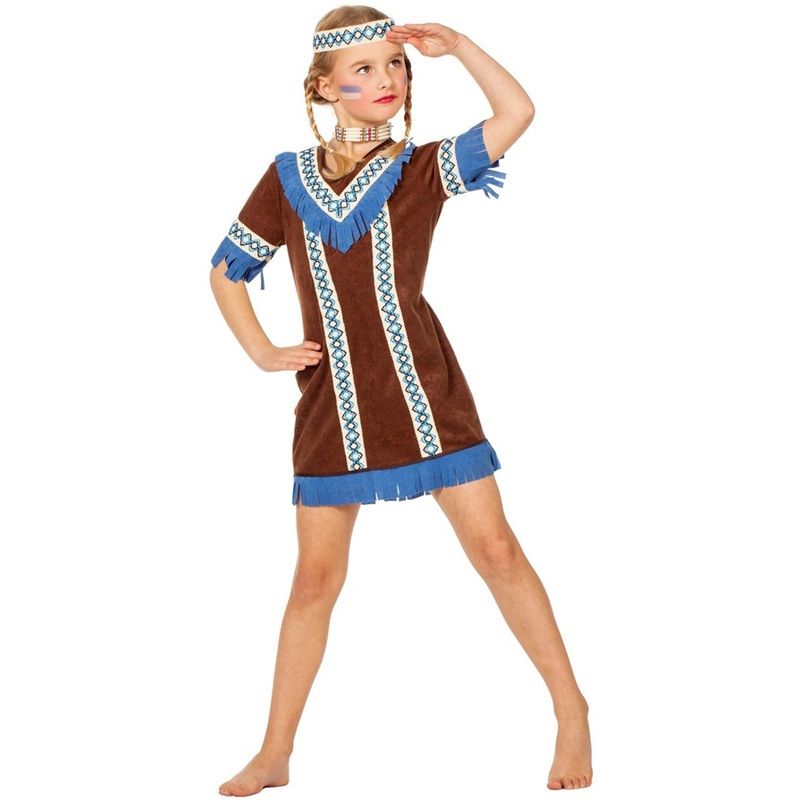 Indian woman tender antelope child costume with headband 116