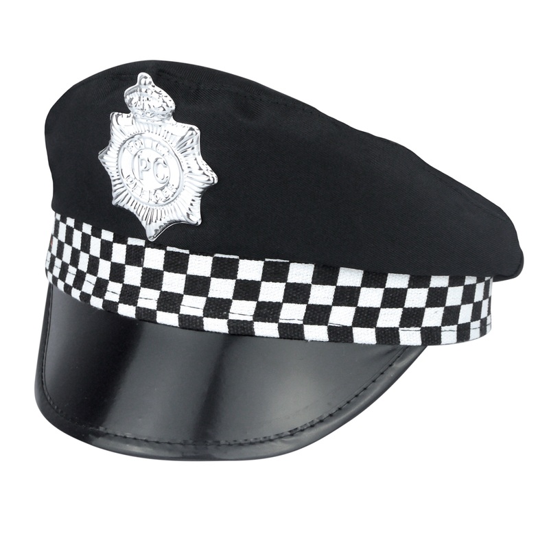 Police hat for adults black