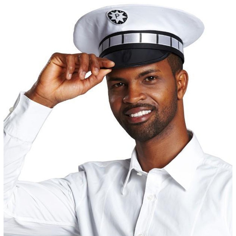 White unisex police hat 57