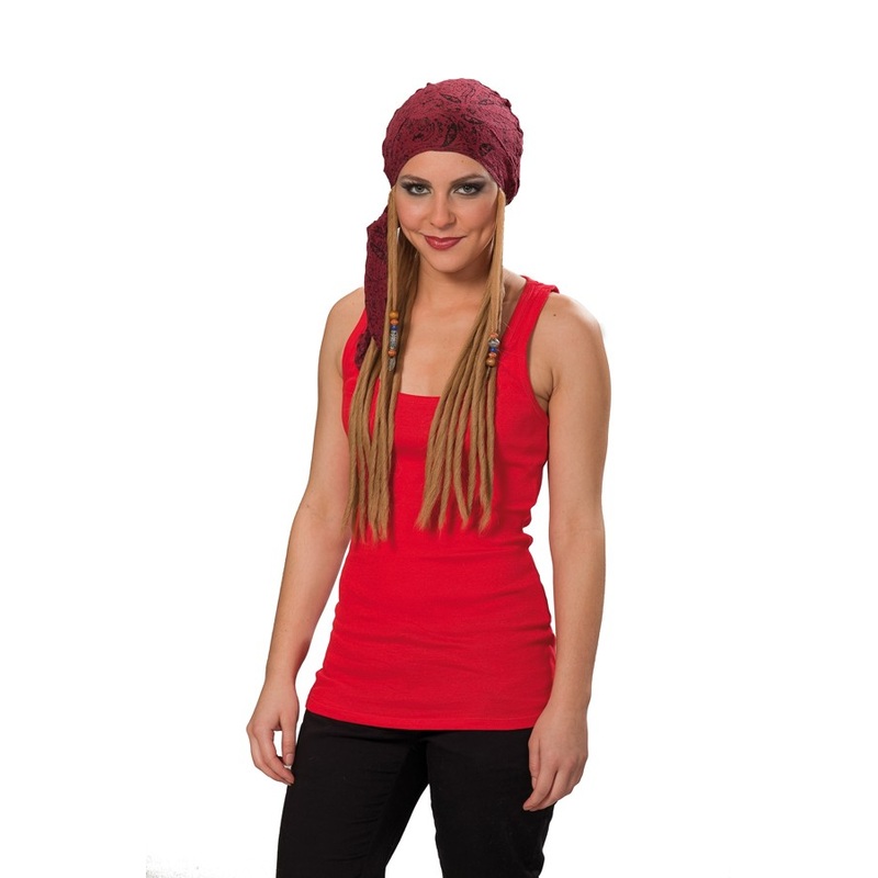 Blonde wig with dreadlocks & bandana