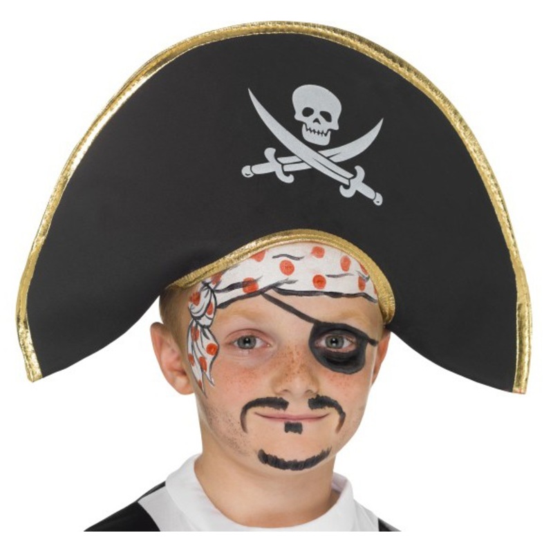 Children's pirate hat with gold trim