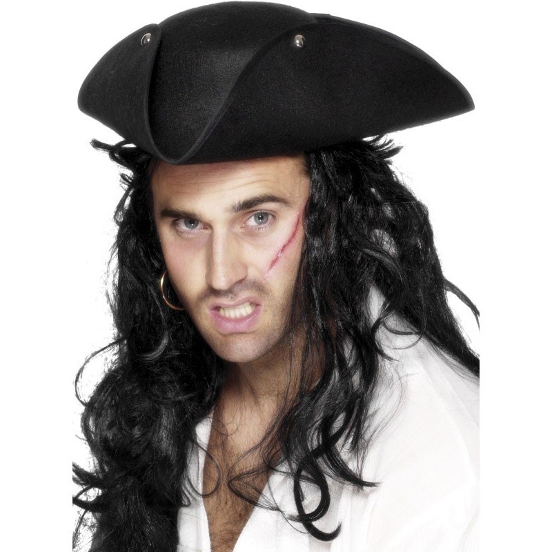 Pirate tricorn hat black