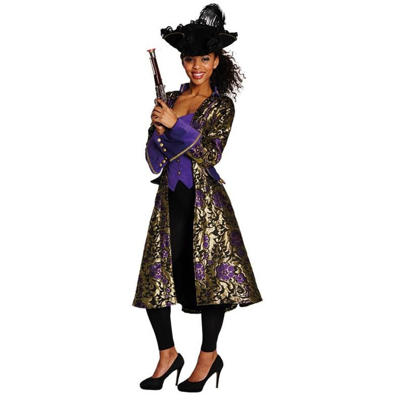 Purple with gold adorned pirate women's coat 38