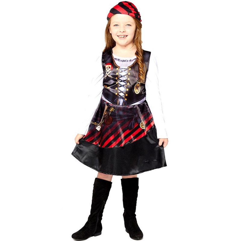 Recycled pirate girl costume