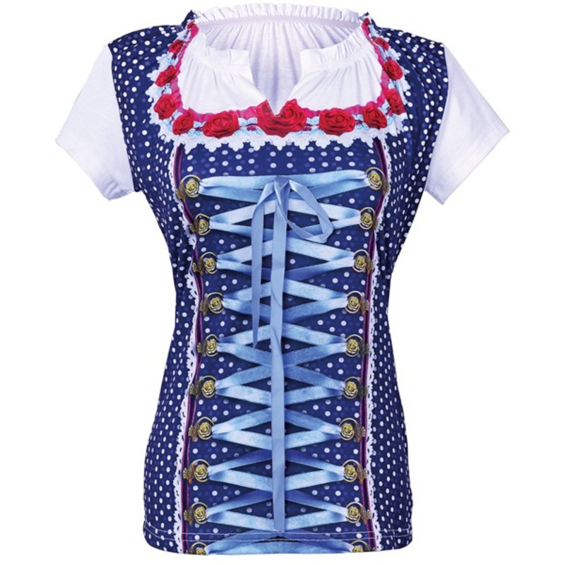 3D-Shirt Dirndl blue-white S