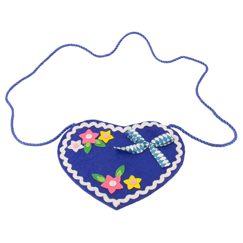 Bavarian heart bag in blue