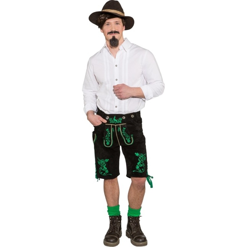 Black and green leather trousers Gustav 48