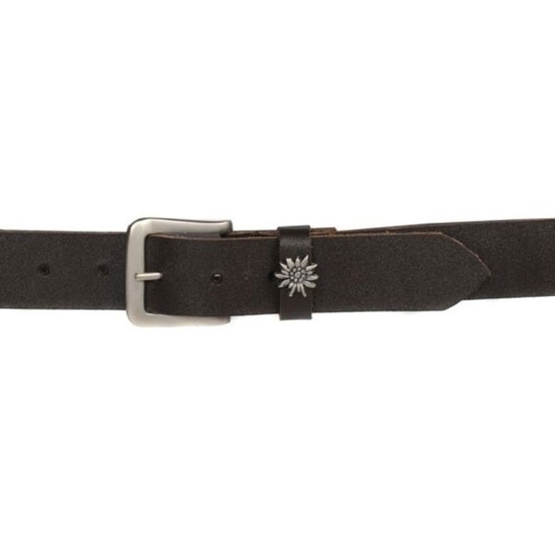 Brown costume belt with edelweiss