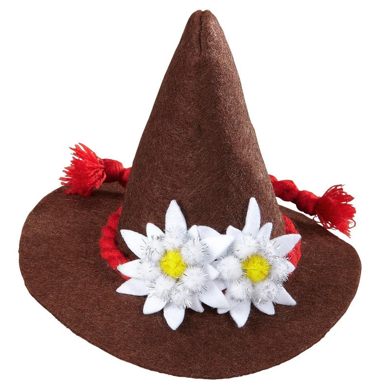 Brown edelweiss traditional hat