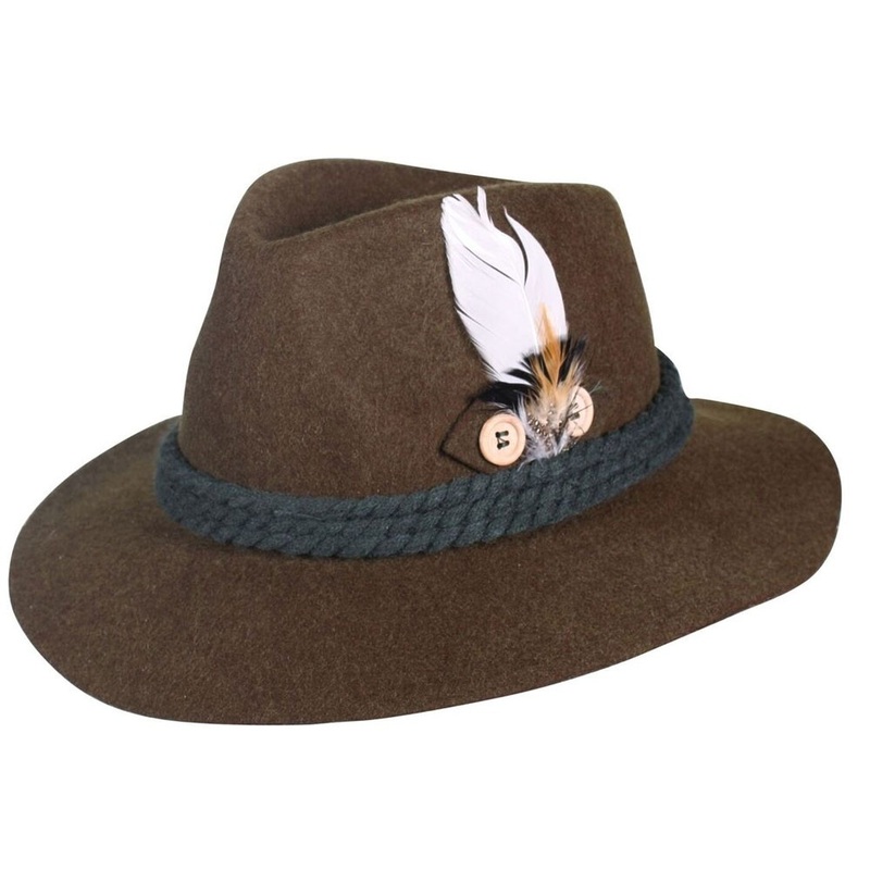 Brown traditional feathers hat Pieter 57