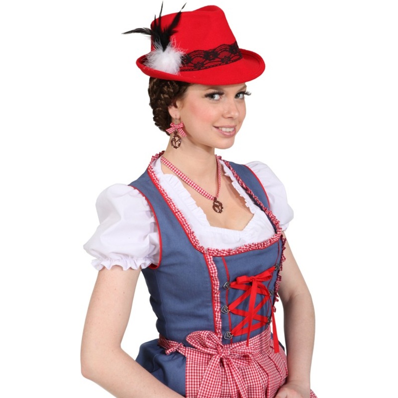 Drop earrings with pretzel pendant & Bavarian pattern