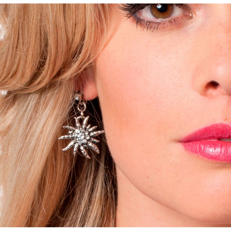 Edelweiss glitter traditional costume earrings